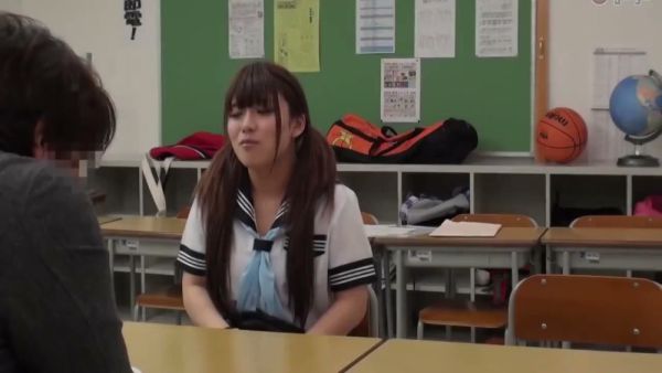 Two Japanese schoolgirls submit to their teacher's advances in a classroom - Japan on breastful.com