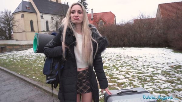 Blonde German traveler meets a stranger and takes his thick cock in her mouth, then her pussy and ass - Germany on breastful.com