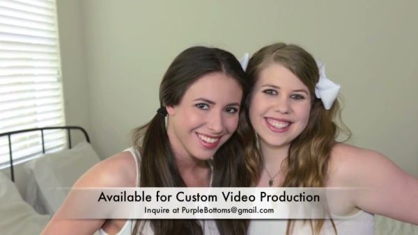 Two women endure a belt spanking during a sleepover threesome on breastful.com