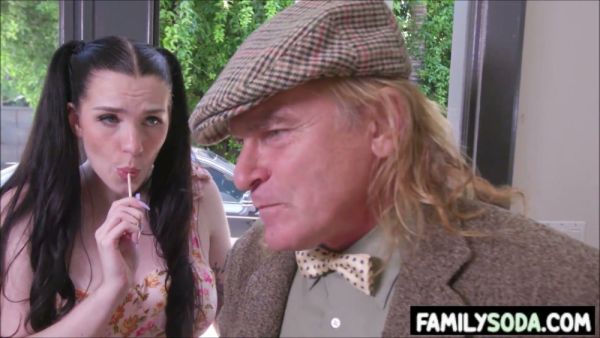 Brunette step-granddaughter tempts older man in forbidden family encounter on breastful.com