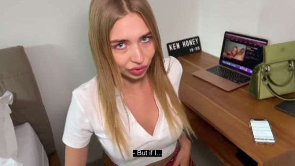 Russian blonde in red plaid skirt gets taken from behind after school reprimand - Russia on breastful.com