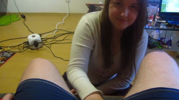 POV brunette teases with handjob before deep throat and messy facial - Germany on breastful.com