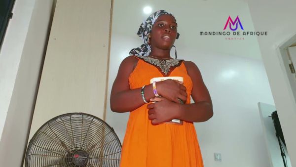 Curvy African beauty in white lace thong takes every inch in missionary before facial on breastful.com