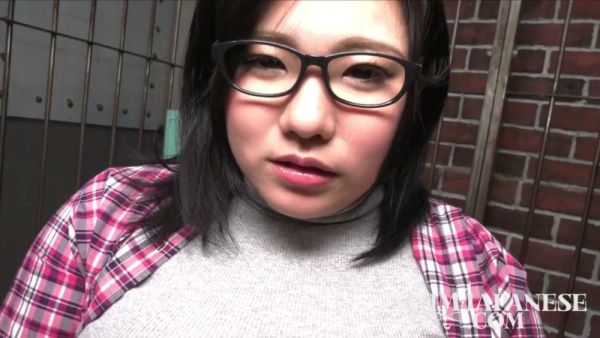 Voluptuous Japanese woman with huge tits explores pleasure in a brick-walled room - Japan on breastful.com