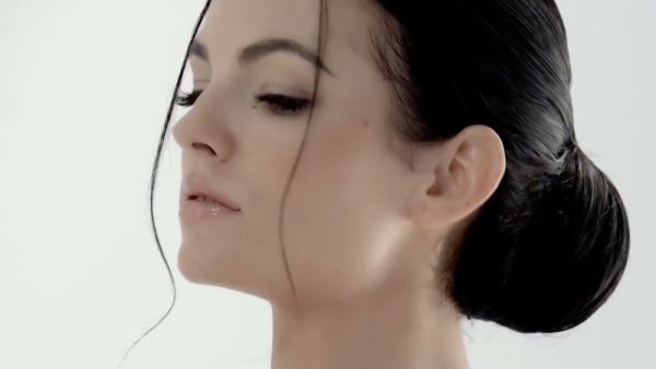 Brunette ballerina explores her pussy in a sleek white studio on breastful.com