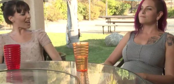 Busty babe going down on her lesbian bff on breastful.com