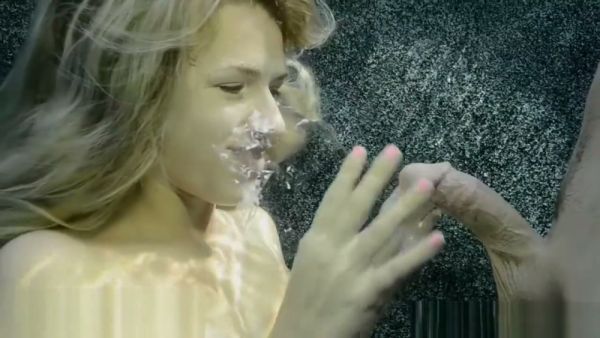 Blonde performs intense oral sex in dark room and shares intimate underwater moment on breastful.com