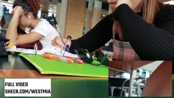She tests her Bluetooth vibrator in a public space while monitored on screen on breastful.com
