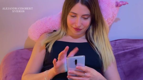 Two women unleash raw passion in a purple-lit bedroom with doggy style and intimate oral on breastful.com