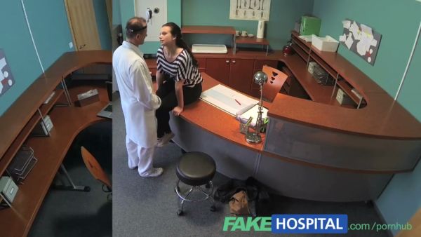 Blonde patient rides her doctor in a fake hospital office during a private session - Czech Republic on breastful.com