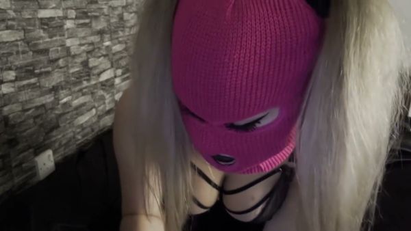 Blonde femdom takes control in a live webcam session with breathplay challenge on breastful.com
