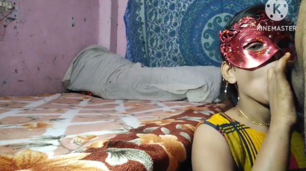 Masked Indian couple explores anal and oral pleasures in a vibrant bedroom - India on breastful.com