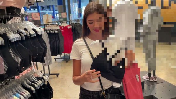 Young brunette takes every inch deep in the fitting room on breastful.com