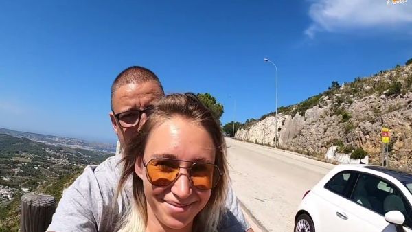 Blonde neighbor seduces him on the balcony in torn yoga pants on breastful.com