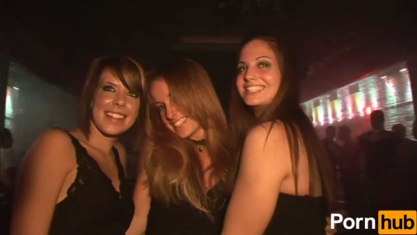 College girls dance in fishnets at a wild public party on breastful.com