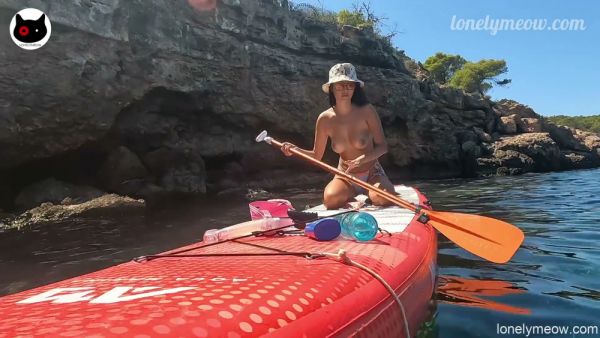 Asian beauty bares it all on Ibiza's paddleboard before passionate indoor rendezvous - China - Japan - North Korea on breastful.com