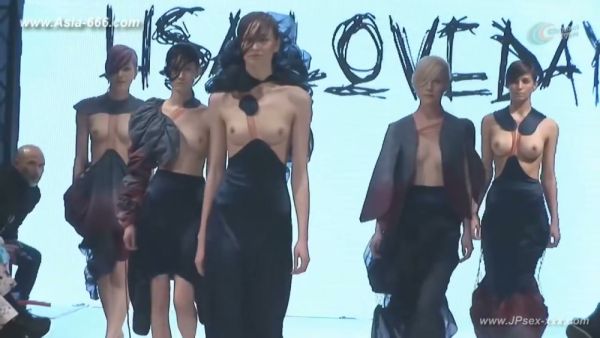 Blonde models strut the runway in sheer lingerie at a bold public fashion show on breastful.com