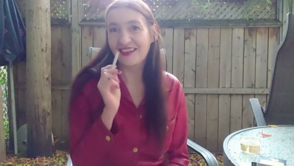 Mature brunette captivates with smoldering boot in candlelit garden shed on breastful.com
