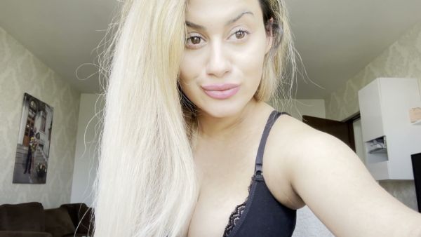 Blonde Romanian porn star pleasures herself on camera in her modern living room - Romania on breastful.com
