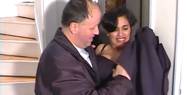 French couple passion heats up in taxi and stairwell with lingerie and facials - France on breastful.com
