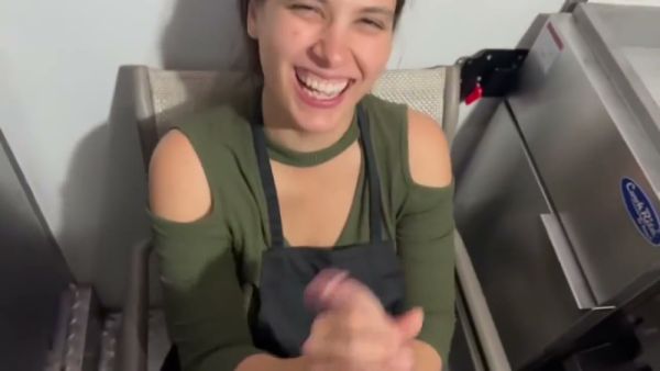 Amateur brunette gives intense oral in office, kitchen and on public transit on breastful.com