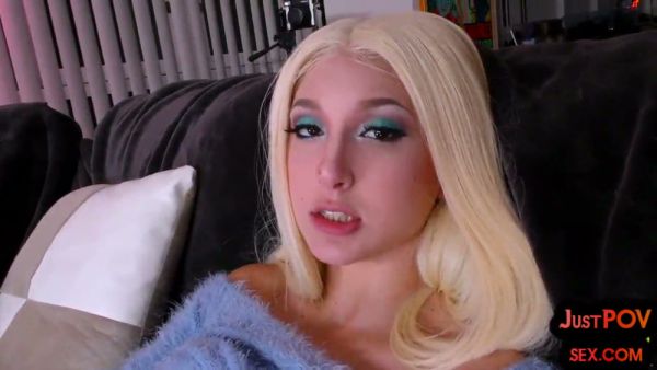 Blonde with pierced nipples rides and takes it from behind on the living room carpet on breastful.com