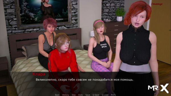 Redhead in black turtleneck teases with her large breasts in anime-style scene on breastful.com