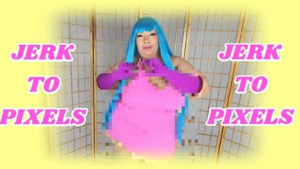 Blue-haired cosplayer strikes a pose in front of a traditional screen - Usa on breastful.com