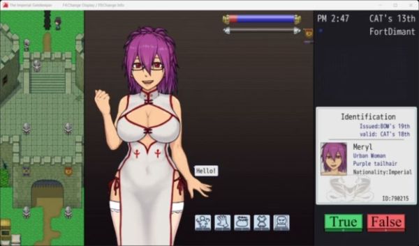 Video shows fantasy game interface with anime character and menu system on breastful.com
