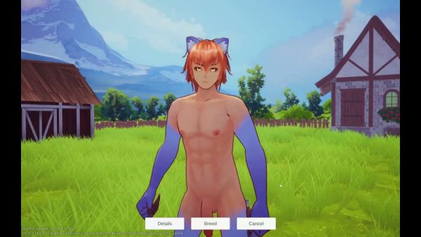 Anthropomorphic anime girls in a fantasy field engage in playful intimacy on breastful.com
