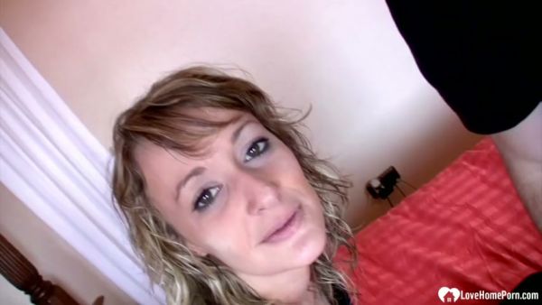 Blonde locks tumble as she rides then crawls onto all fours for deep thrusts on breastful.com