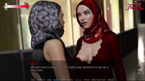 Stylized drama unfolds with intense glances and hidden desires in a modern Middle Eastern setting on breastful.com
