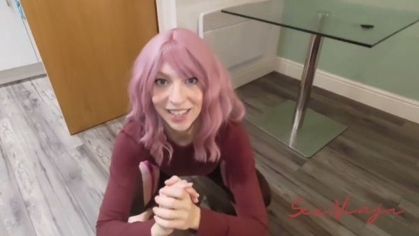 Mature woman bends over glass table as lover pulls down her pants from behind on breastful.com
