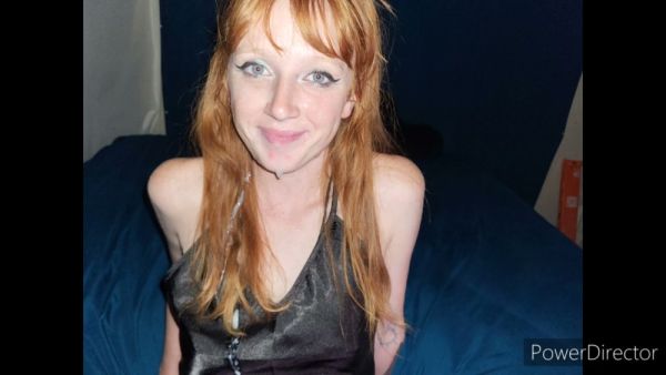 Redhead takes a deep throat cumshot to the back of her mouth on breastful.com