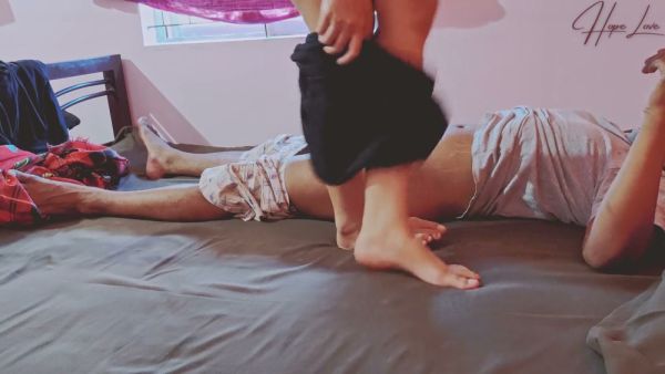 Couple shares intimate moment with back massage in quiet bedroom on breastful.com