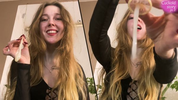 Blonde hangs upside down as she takes cumshot in the eye on breastful.com