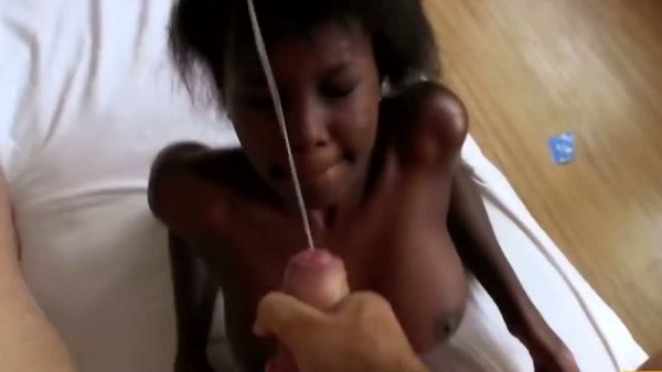 Dark-skinned woman enjoys intense rimming and facial from her partner on breastful.com