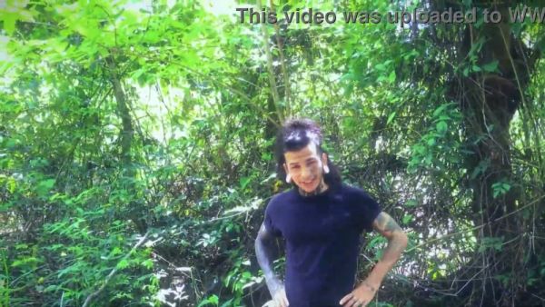 Tattooed Russian man receives an outdoor handjob from a woman in athletic pants - Russia on breastful.com