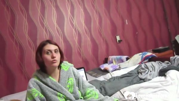 Redhead girlfriend gives slow handjob in intimate amateur POV on breastful.com