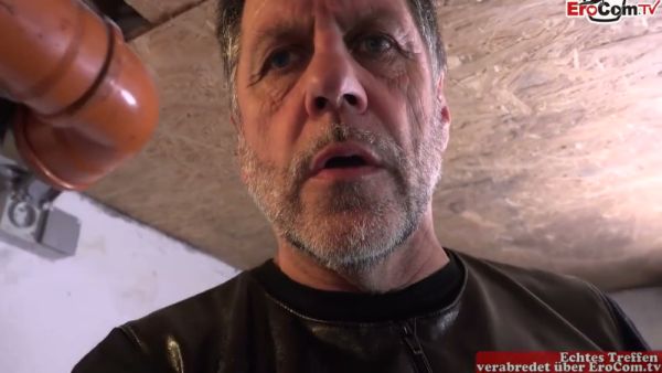 German dominatrix oversees a bondage session with a pierced submissive in an industrial dungeon - Germany on breastful.com