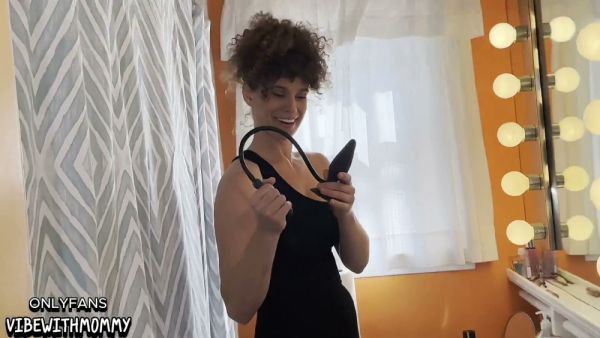 Woman in black dress and heels rides him hard and takes cum in her mouth on breastful.com