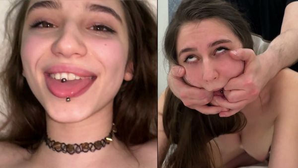 Dasha the art student submits to rough dorm room sex with her partner on breastful.com
