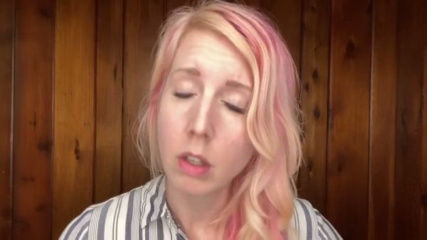 Pink-haired tattooed amateur reveals her pierced pussy on camera on breastful.com