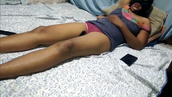 South Asian woman explores her body with a vibrator while her partner joins for intimate foreplay - India - Singapore on breastful.com