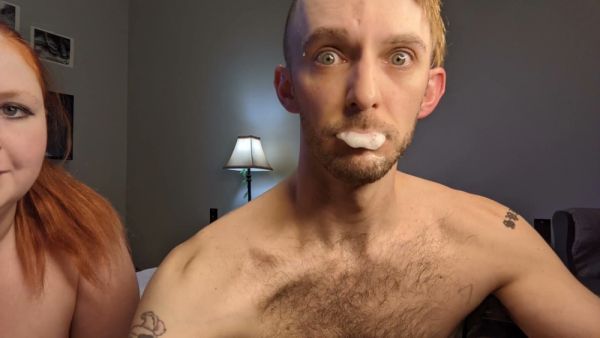 Redhead couple plays truth or dare in steamy behind-the-scenes bedroom session on breastful.com
