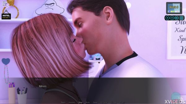 Pink-haired lover rides her man after passionate post-date kissing on breastful.com