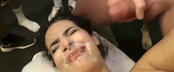 Portuguese woman joins American and European men for intense gangbang and bukkake - Usa on breastful.com
