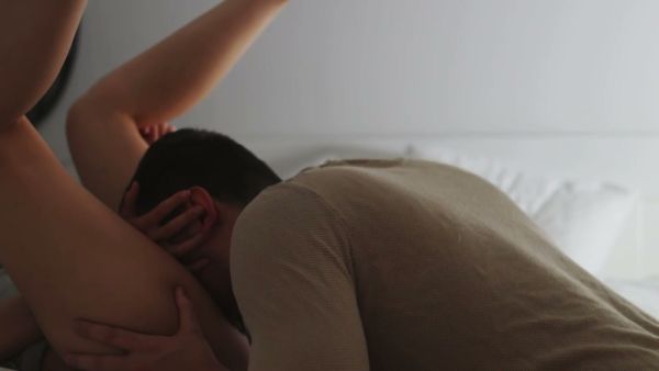 Wife takes her lover deep from behind in a passionate bedroom encounter on breastful.com