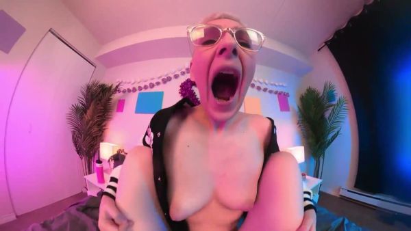 Sissy in varsity jacket spread wide for rough femdom anal training on breastful.com