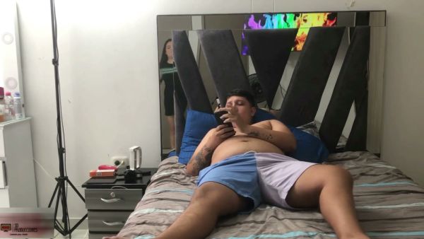 Stepson seduces his Latina stepmother in steamy Spanish-language roleplay on breastful.com